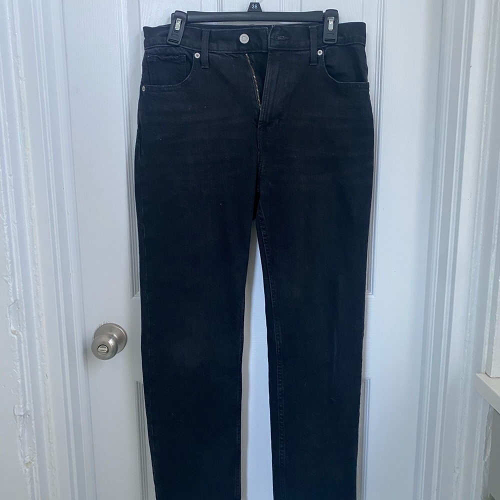 GAP Women's High Rise '90s Original Straight Jeans in Washed Black